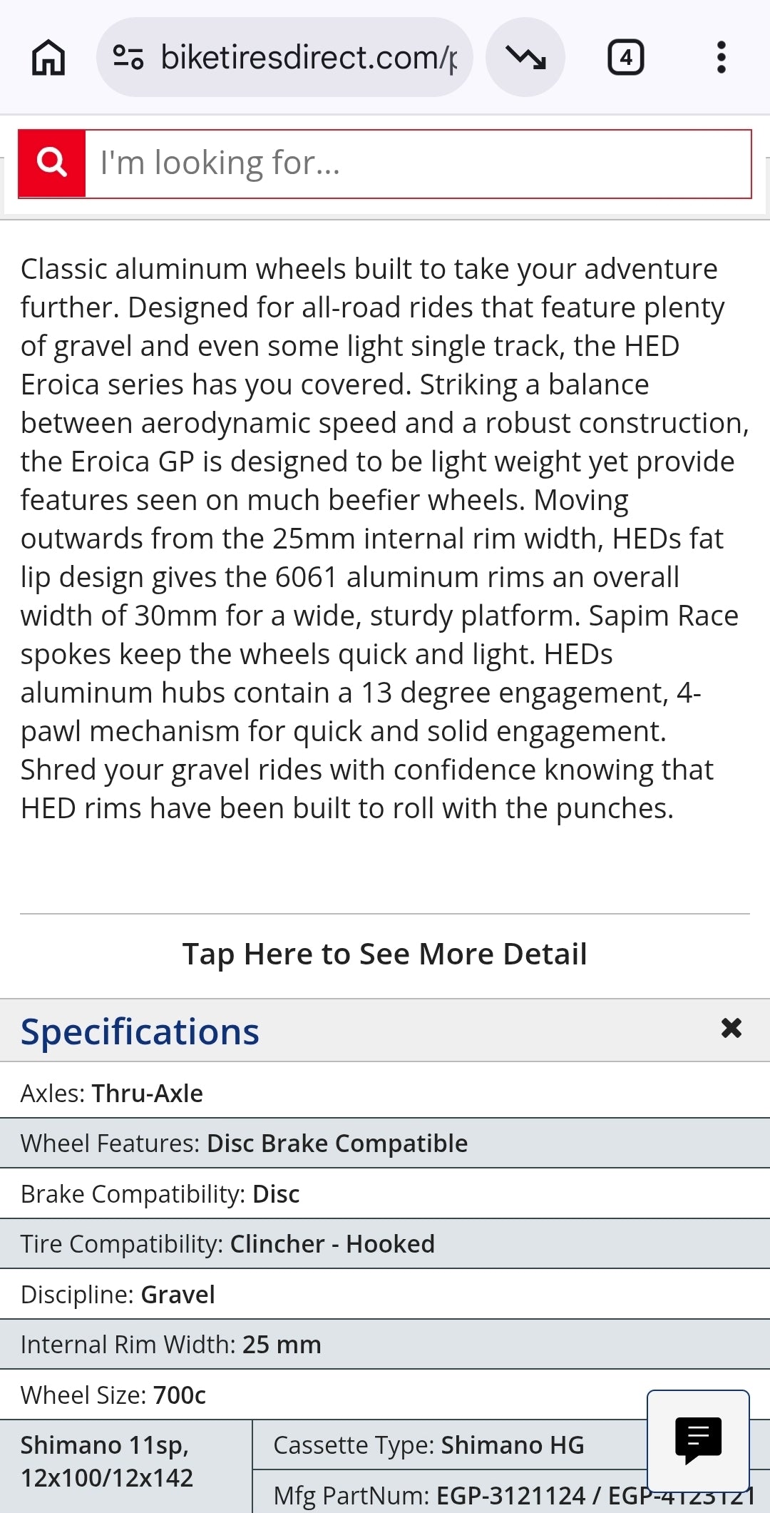 HED Emporia Gravel wheelset 700c