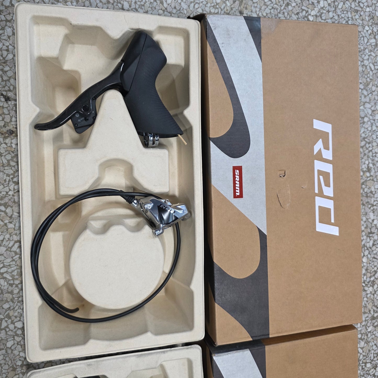 SRAM Red AXS etap Hydro Wireless 12 speed shifter/brake levers w/ hose and calipers. Pair. F+R