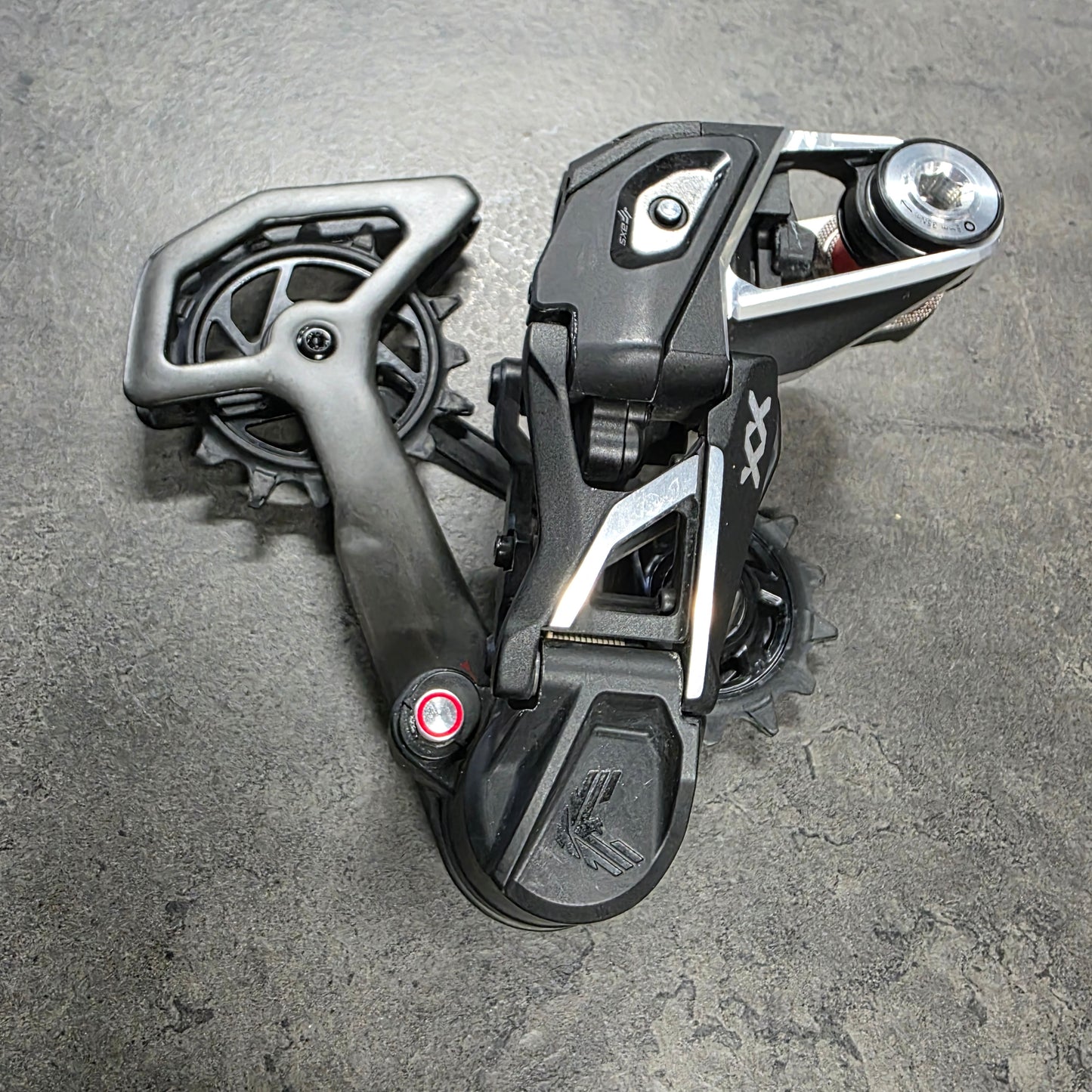 SRAM XX SL AXS T-Type 12 speed wireless rear derailleur.